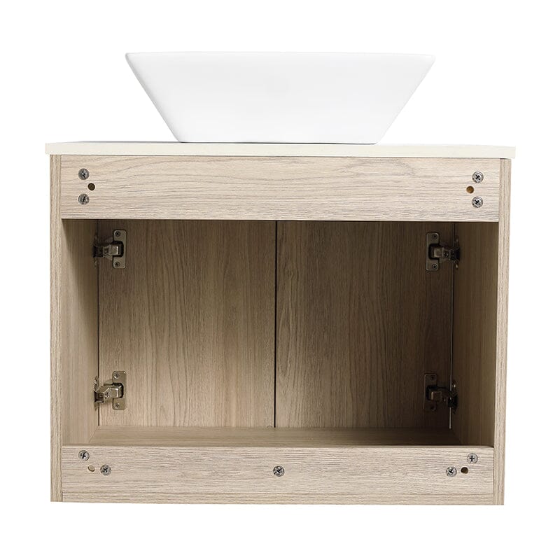 24'' Modern Design Floating Bathroom Vanity Sintered Stone Top Square Ceramic Sink Set - Image 15