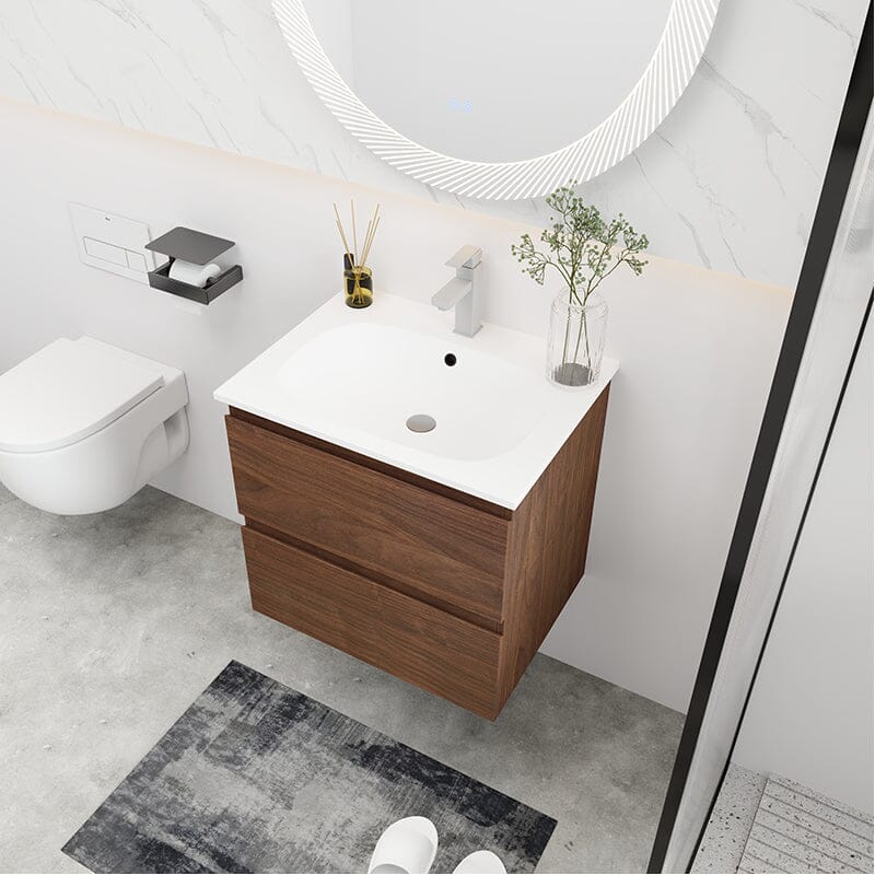 24'' Modern Floating Bathroom Vanity Single Ceramic Sink with Drawers - Image 19