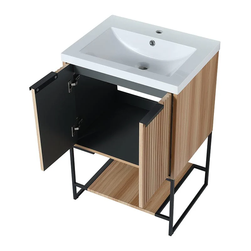 24'' x 18'' Small Freestanding Bathroom Vanity With Resin Basin - Image 11