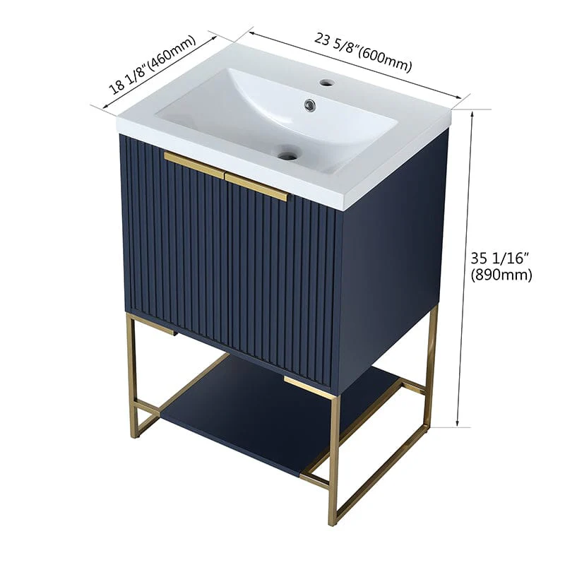 24'' x 18'' Small Freestanding Bathroom Vanity With Resin Basin - Image 25