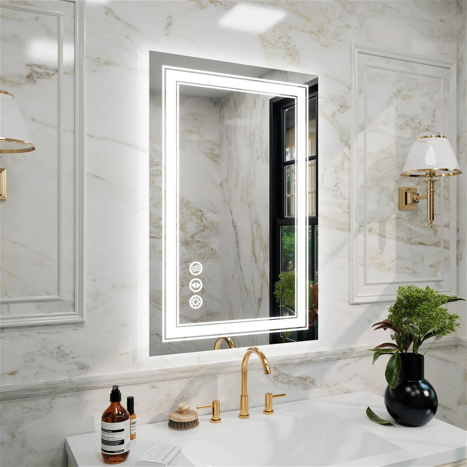 24"x36" LED Bathroom Mirror Anti-Fog Shatterproof ETL Certified - Image 3