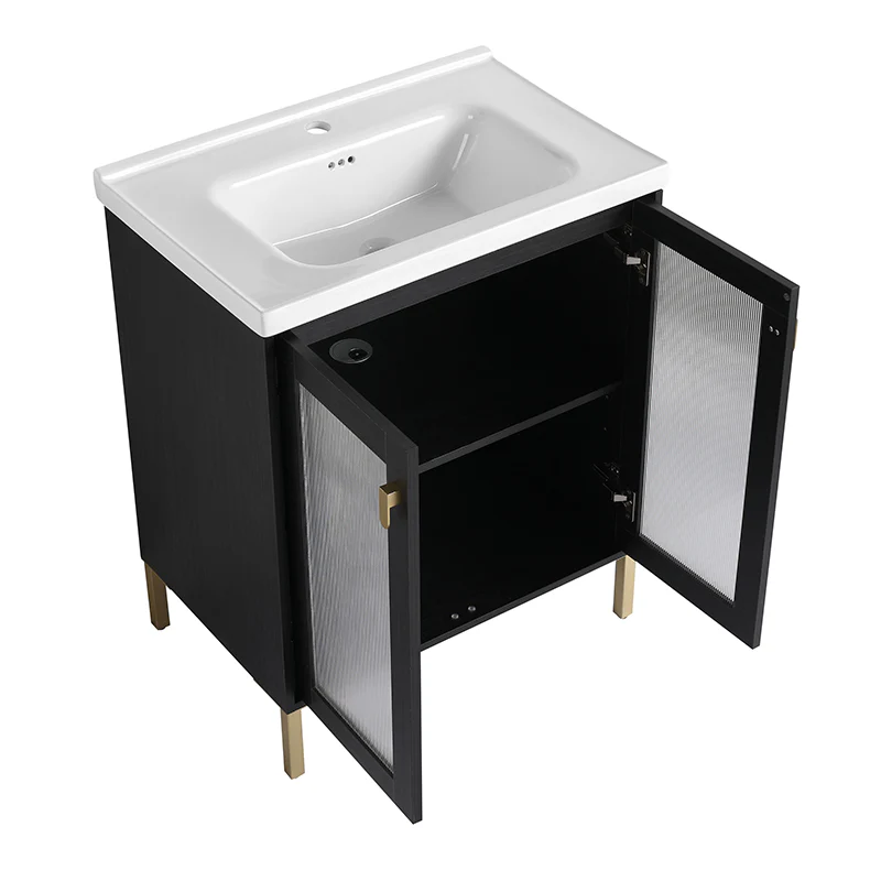 28 Inch Modern Freestanding Bathroom Vanity with Ceramic Sink, Soft Closing Door - Image 12
