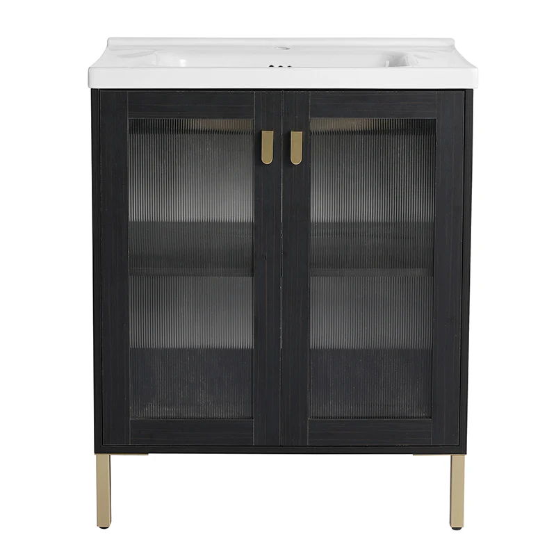 28 Inch Modern Freestanding Bathroom Vanity with Ceramic Sink, Soft Closing Door - Image 14