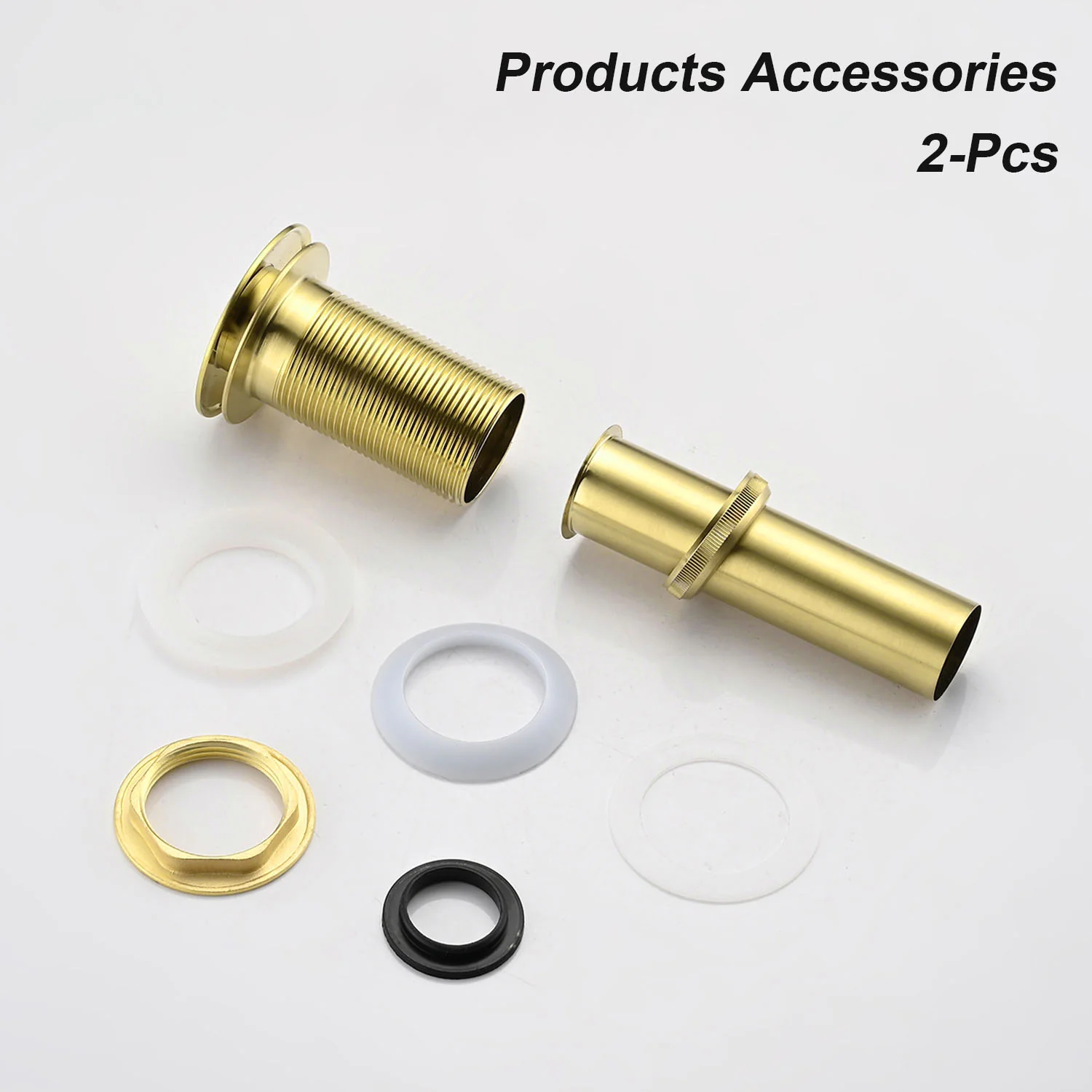 2PCS Brushed Gold Bathroom Sink Pop Up Drain in Stainless Steel - Image 6