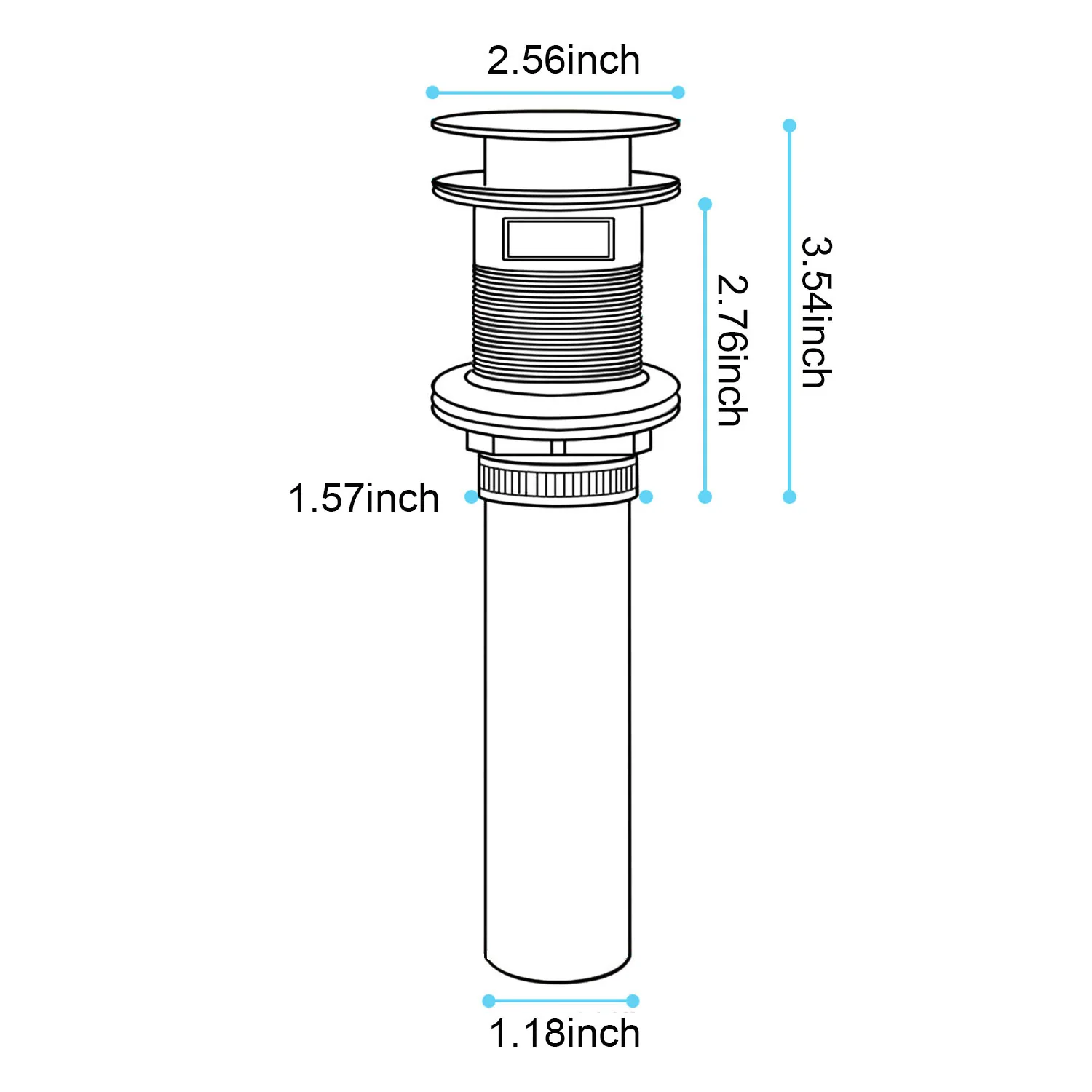 2PCS Brushed Gold Bathroom Sink Pop Up Drain with Overflow - Image 6