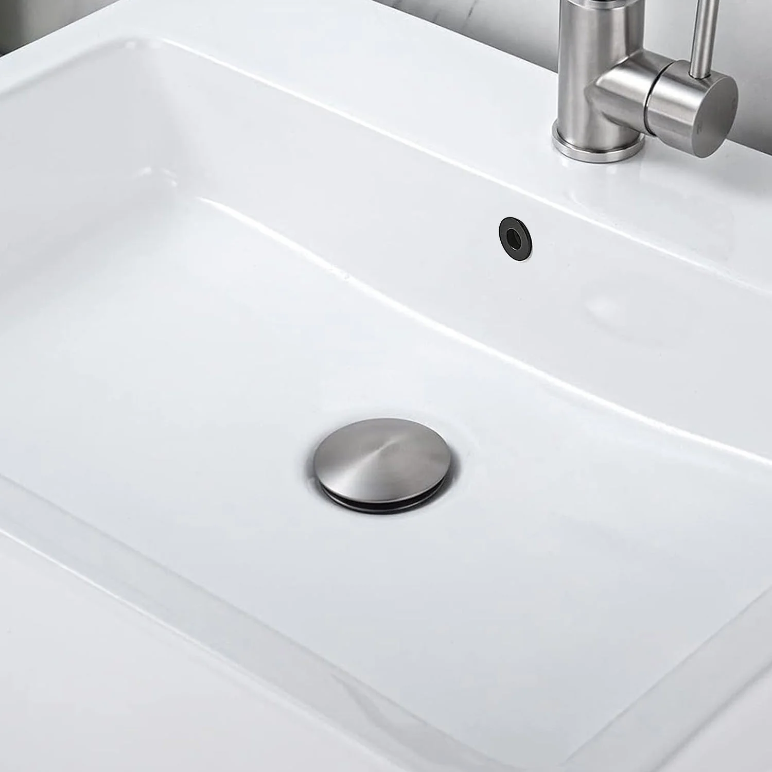 2PCS Brushed Nickel Bathroom Sink Pop Up Drain with Overflow - Image 4