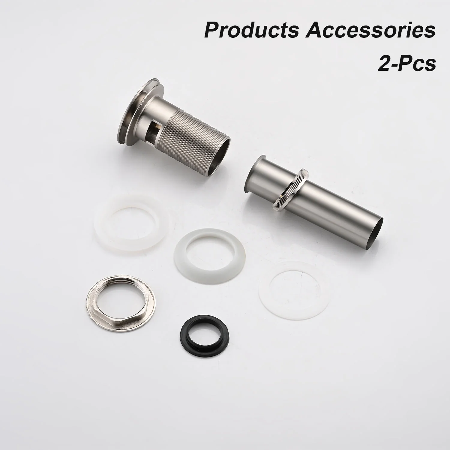 2PCS Brushed Nickel Bathroom Sink Pop Up Drain with Overflow - Image 6