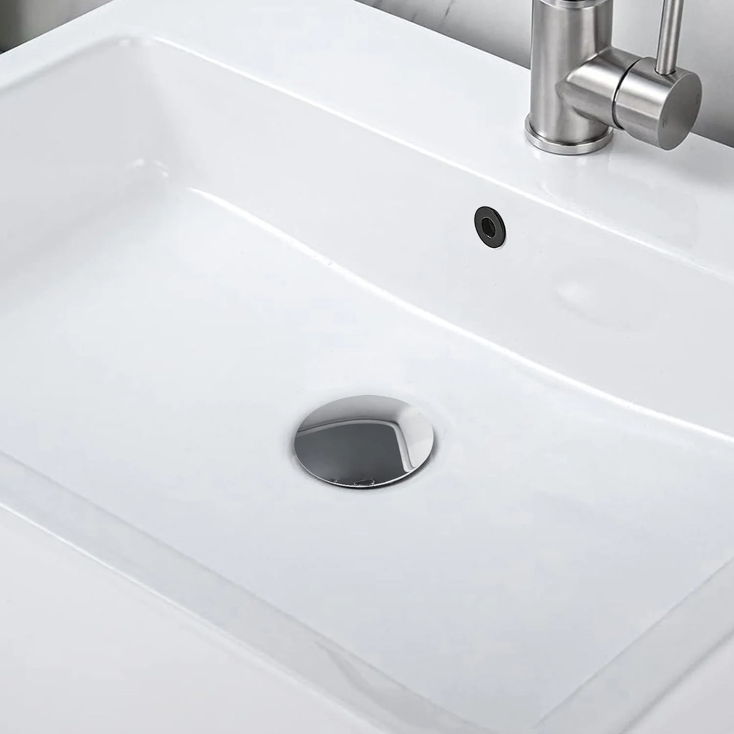 2PCS Chrome Bathroom Sink Pop Up Drain with Overflow - Image 4