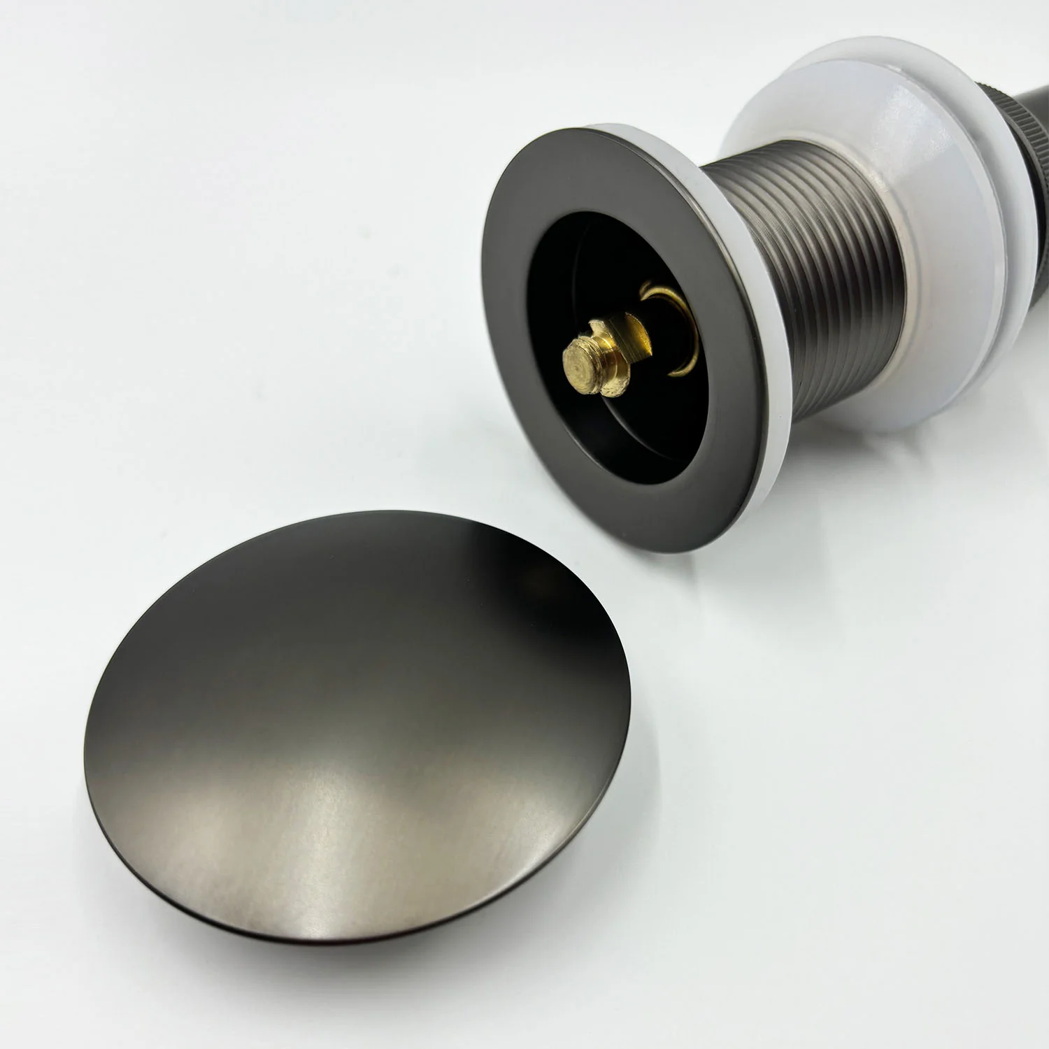 2PCS Gunmetal Bathroom Sink Pop Up Drain in Stainless Steel - Image 5