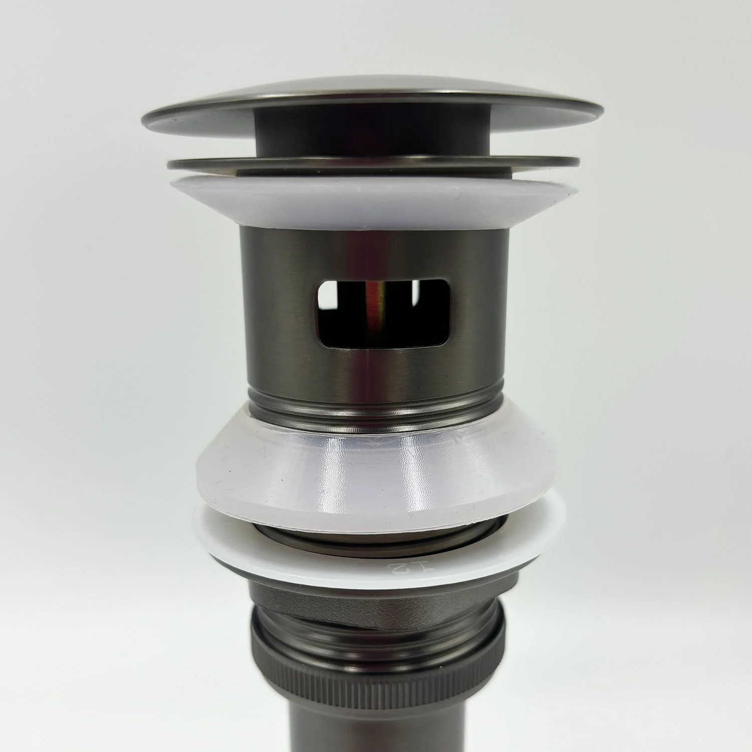 2PCS Gunmetal Bathroom Sink Pop Up Drain with Overflow - Image 5