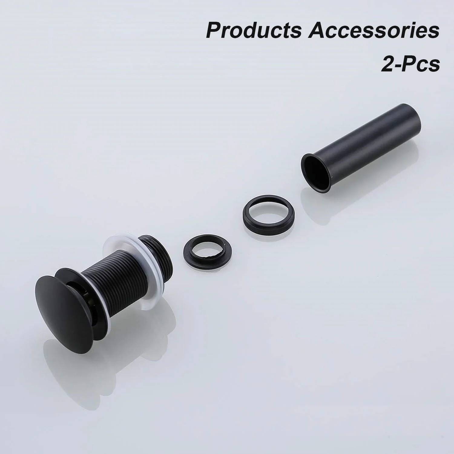 2PCS Matte Black Bathroom Sink Pop Up Drain in Stainless Steel - Image 5