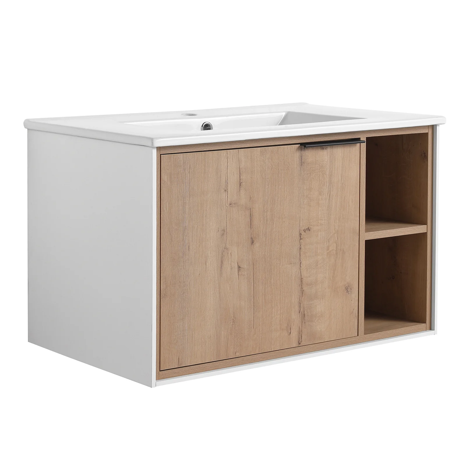 30'' Floating Wall-Mounted Bathroom Vanity with Ceramics Sink and Soft-Close Cabinet Door - Image 14
