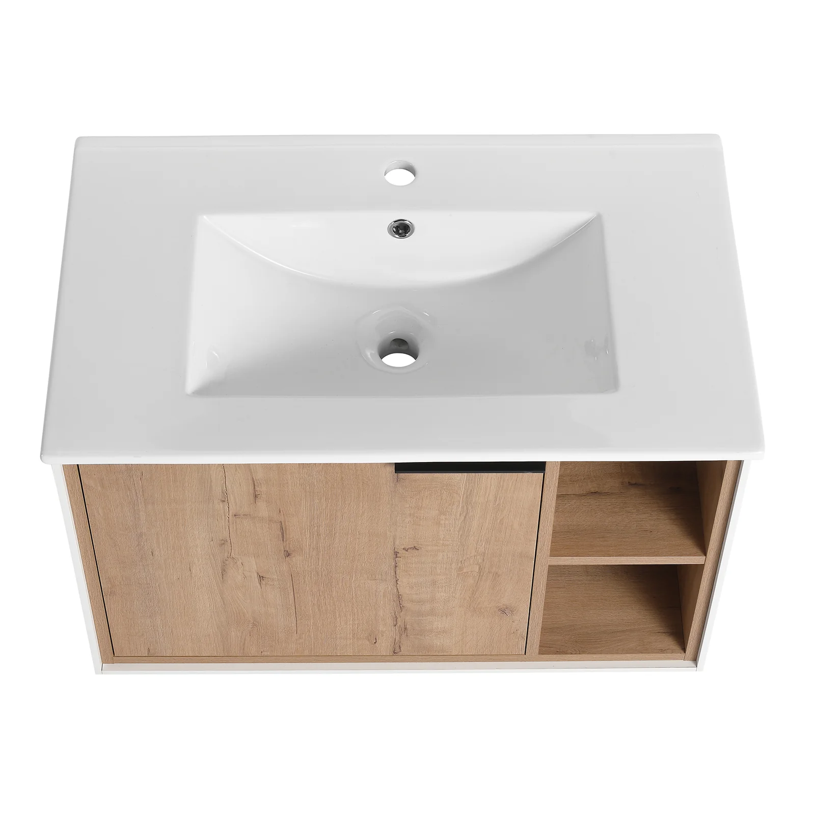 30'' Floating Wall-Mounted Bathroom Vanity with Ceramics Sink and Soft-Close Cabinet Door - Image 15