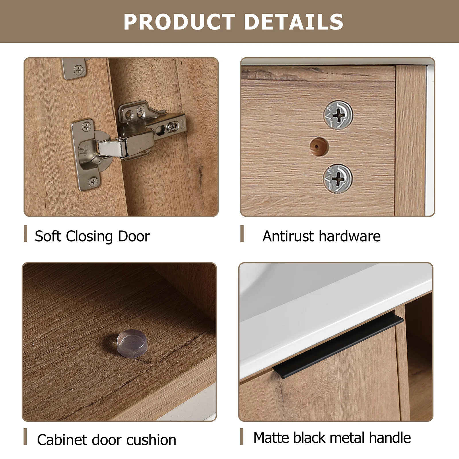 30'' Floating Wall-Mounted Bathroom Vanity with Ceramics Sink and Soft-Close Cabinet Door - Image 9