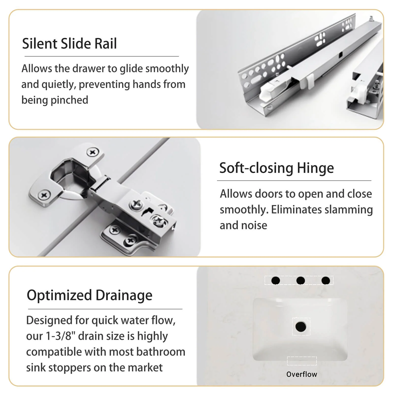 30" Blue Bathroom Vanity with Engineered Stone Countertop - Image 5