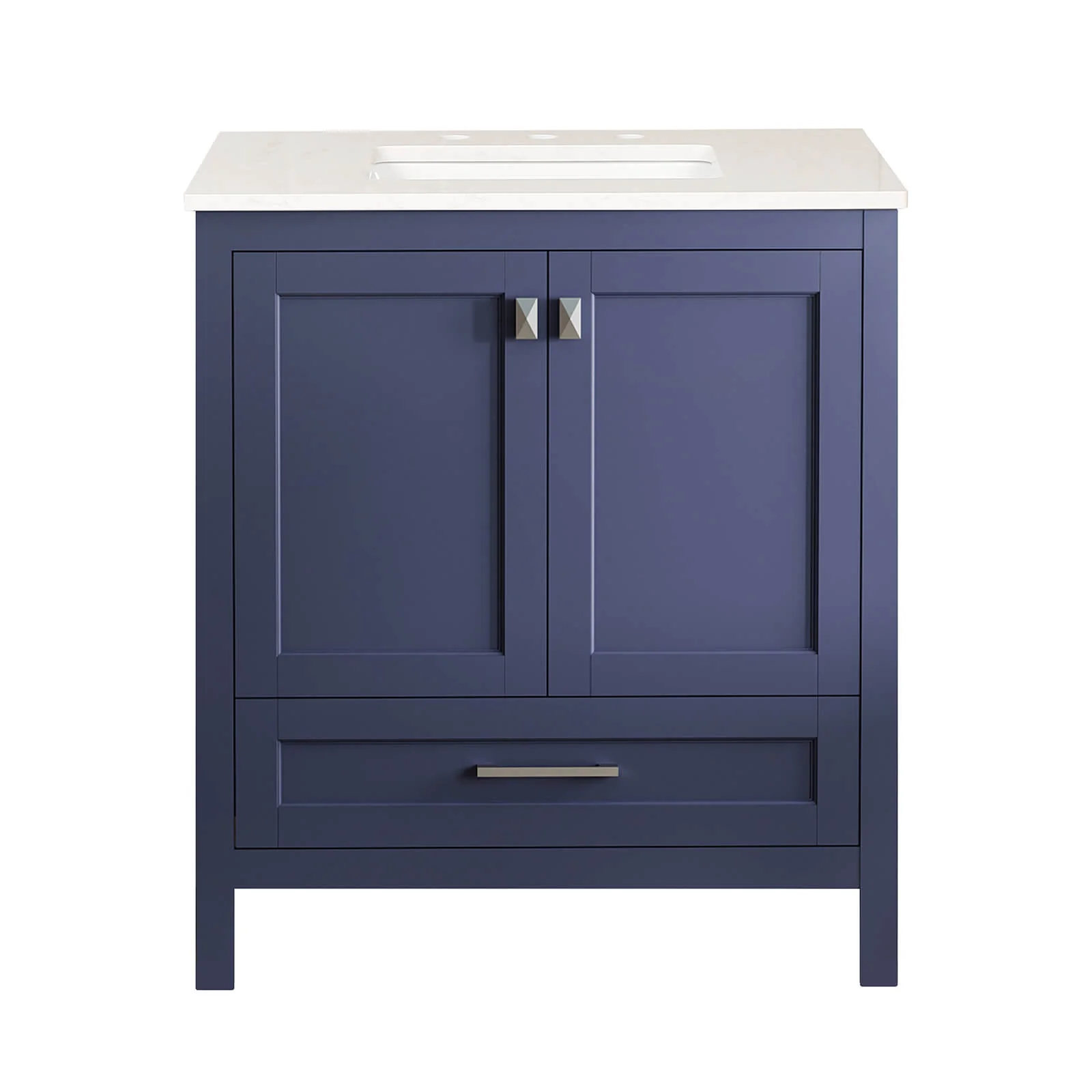 30" Blue Bathroom Vanity with Engineered Stone Countertop - Image 9