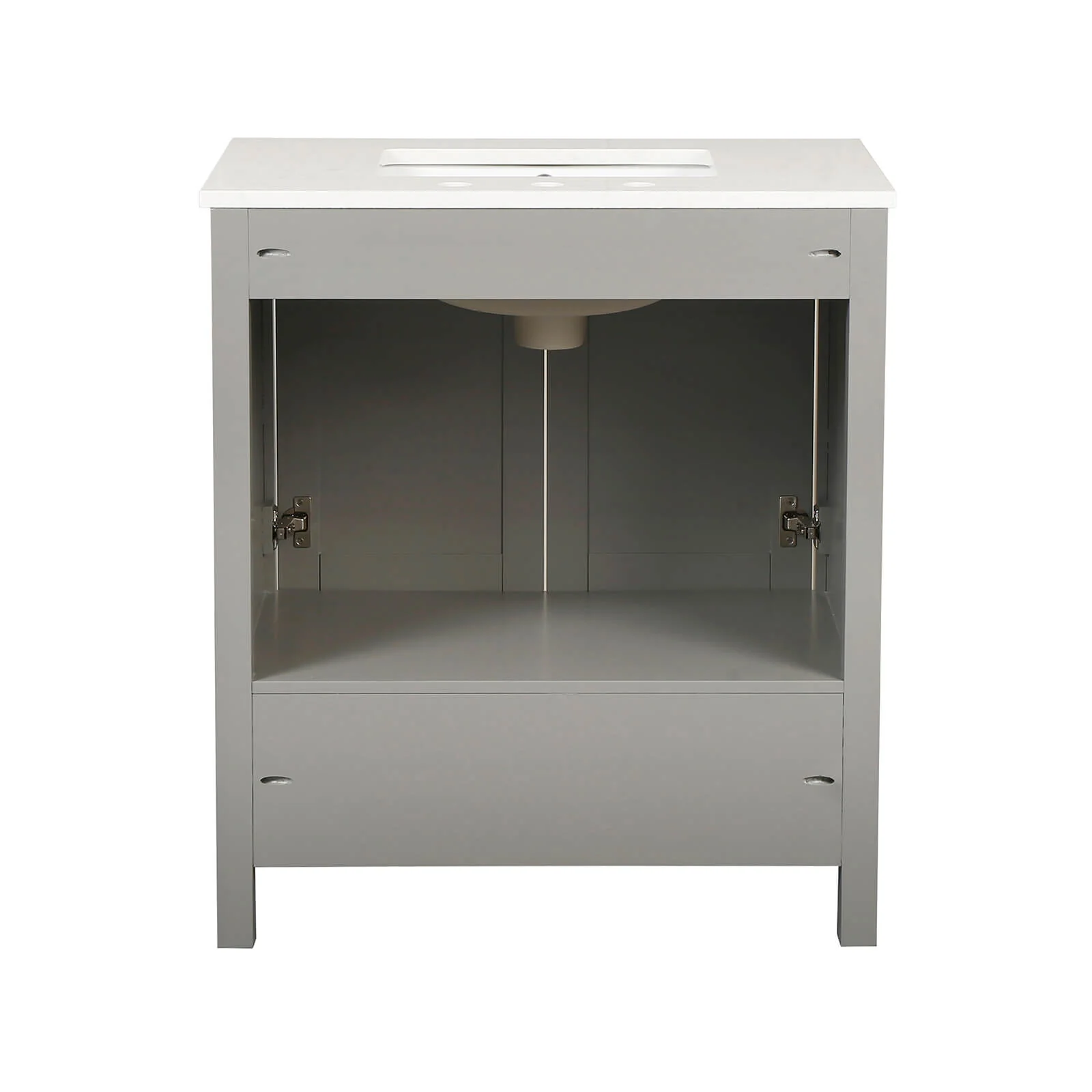 30" Gray Bathroom Vanity with Engineered Stone Countertop - Image 10