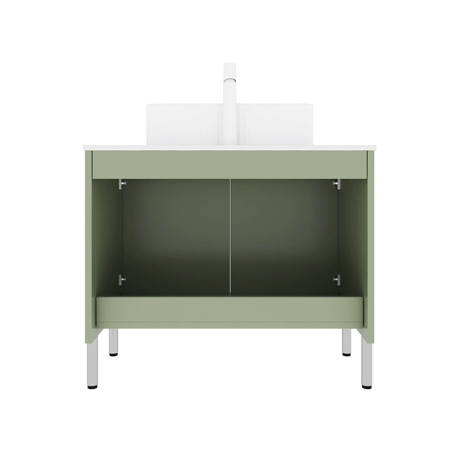 30" Green Fluted Design Freestanding Bathroom Vanity - Image 8