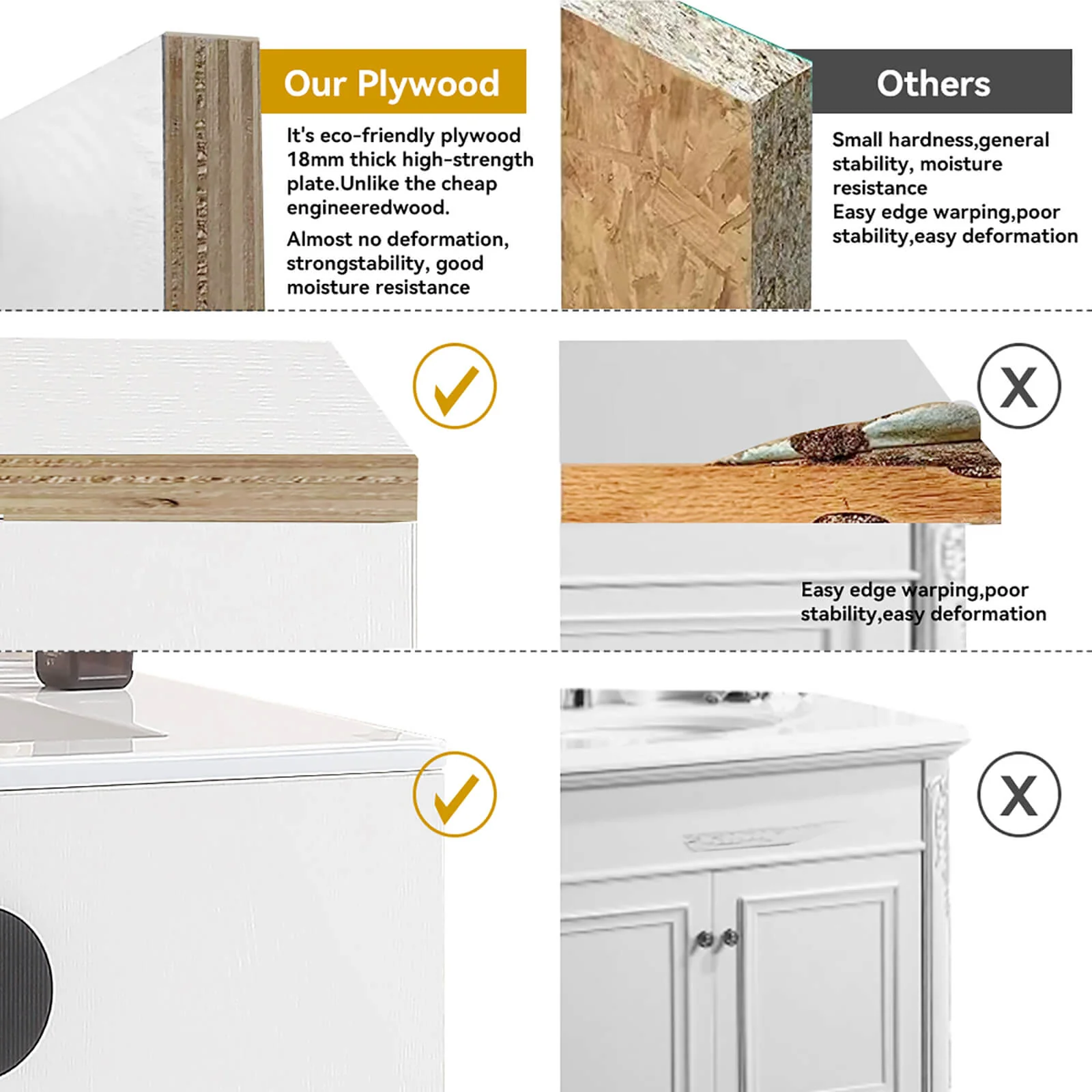 30" White Wall-Mounted Bathroom Vanity with Open Side Shelf - Image 4