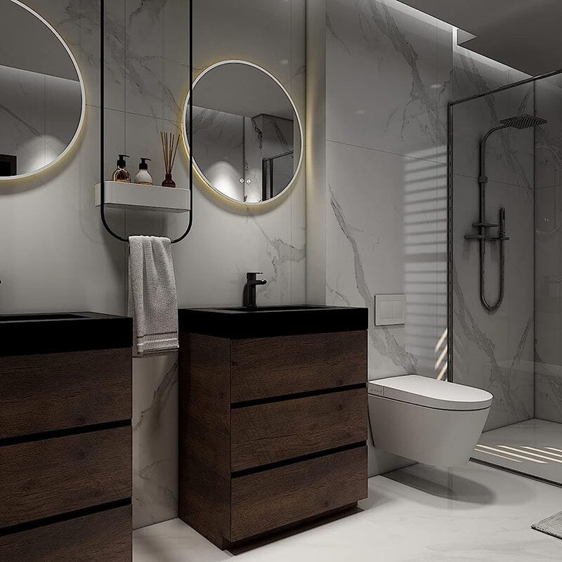 30 Inch Bathroom Vanity with Sink Floor Mounted One-Piece Sink Cabinet - Image 12