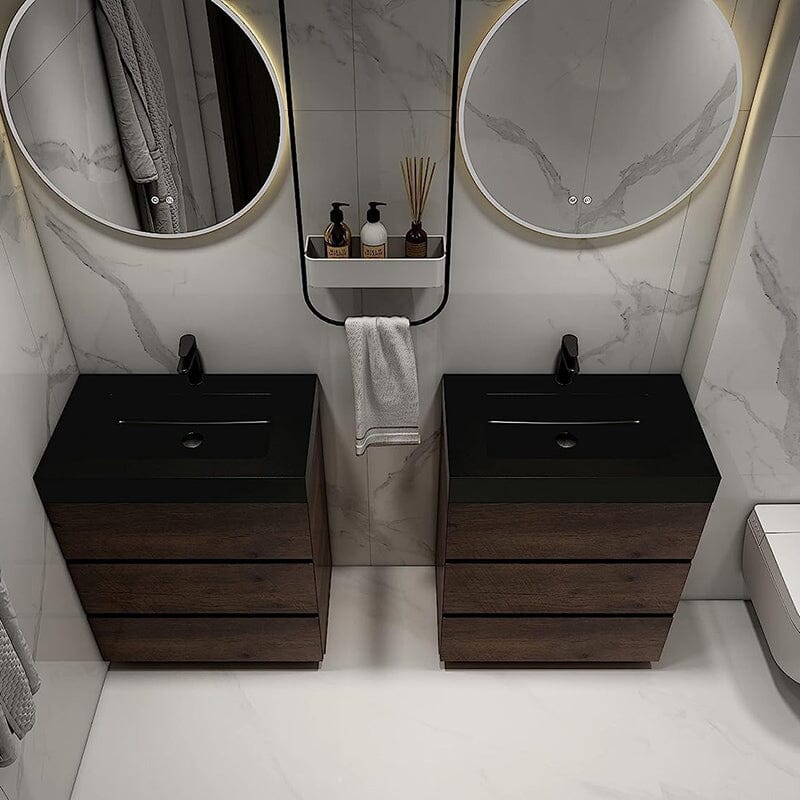 30 Inch Bathroom Vanity with Sink Floor Mounted One-Piece Sink Cabinet - Image 13