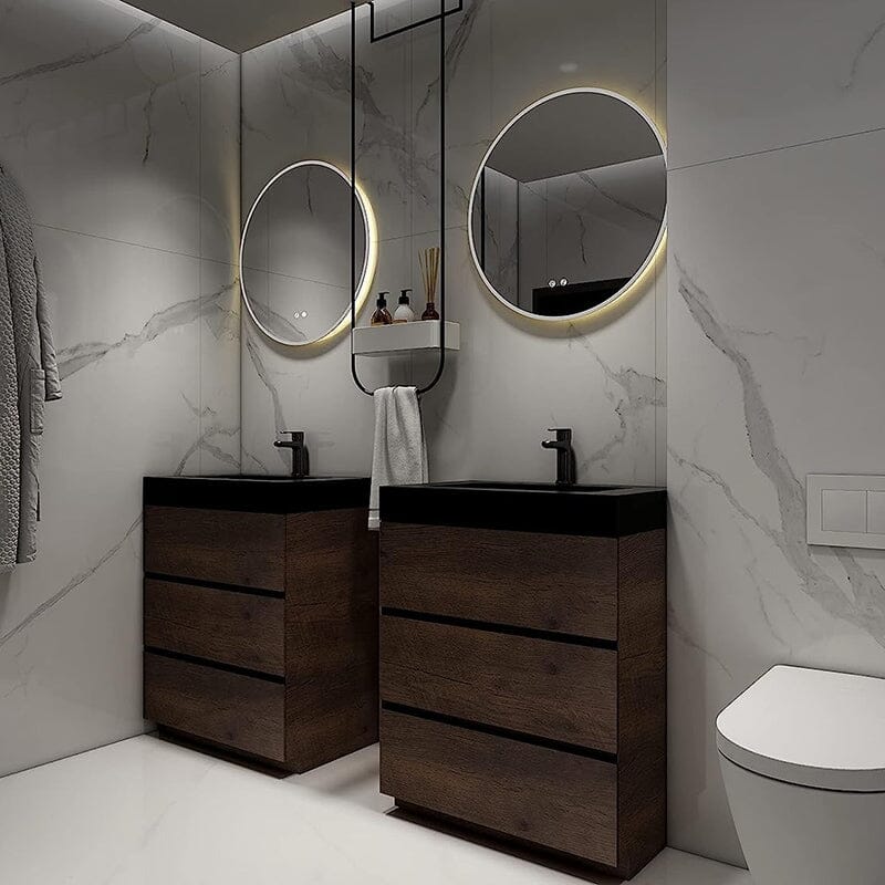 30 Inch Bathroom Vanity with Sink Floor Mounted One-Piece Sink Cabinet - Image 14