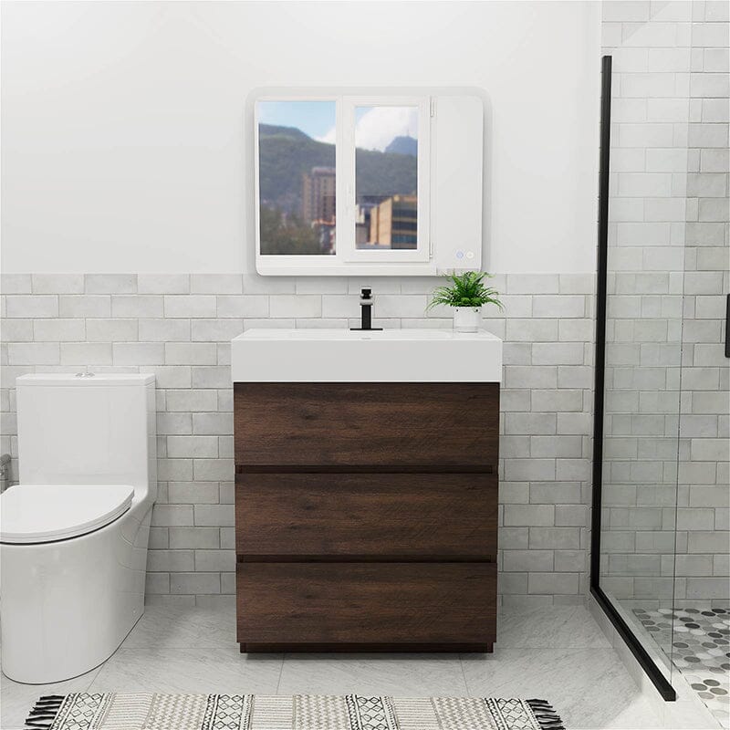 30 Inch Bathroom Vanity with Sink Floor Mounted One-Piece Sink Cabinet - Image 16