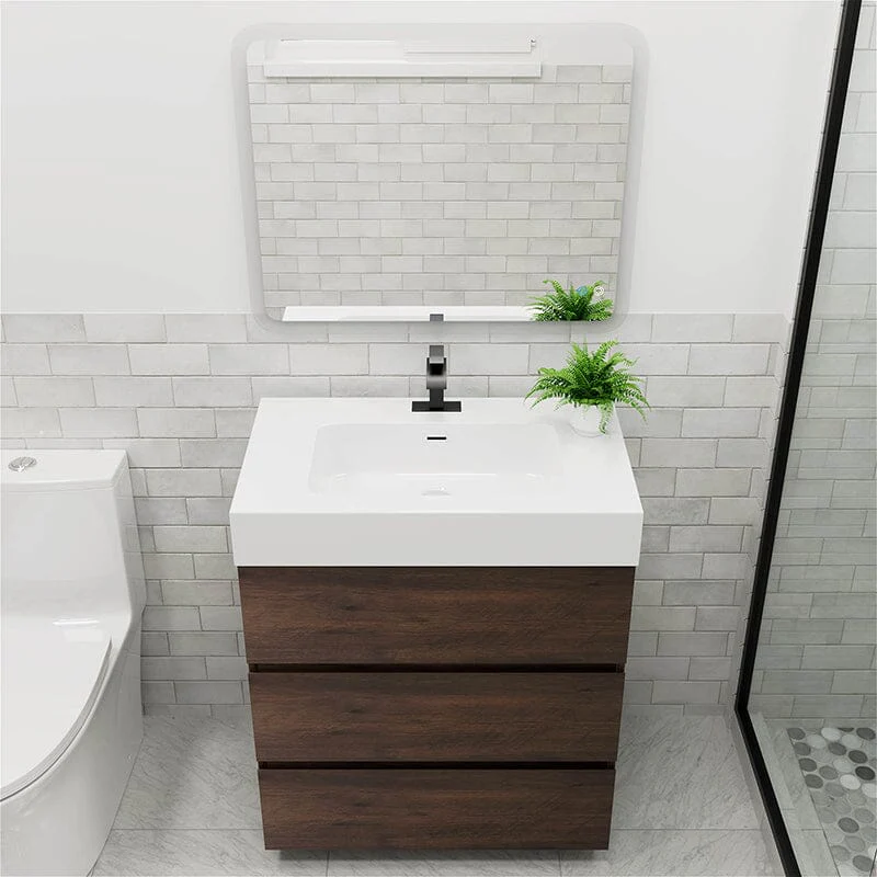 30 Inch Bathroom Vanity with Sink Floor Mounted One-Piece Sink Cabinet - Image 17