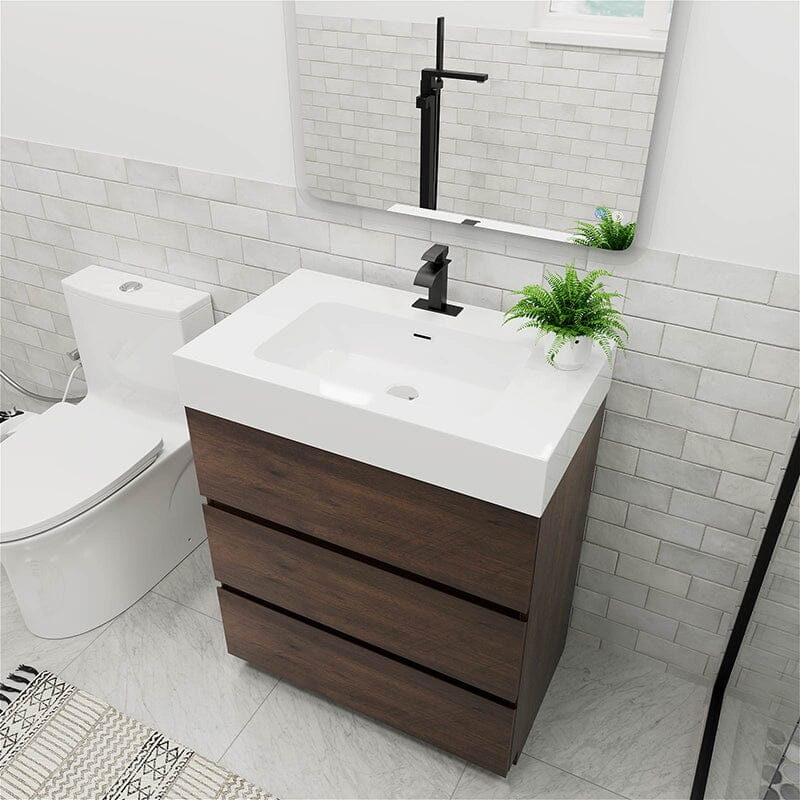 30 Inch Bathroom Vanity with Sink Floor Mounted One-Piece Sink Cabinet - Image 19