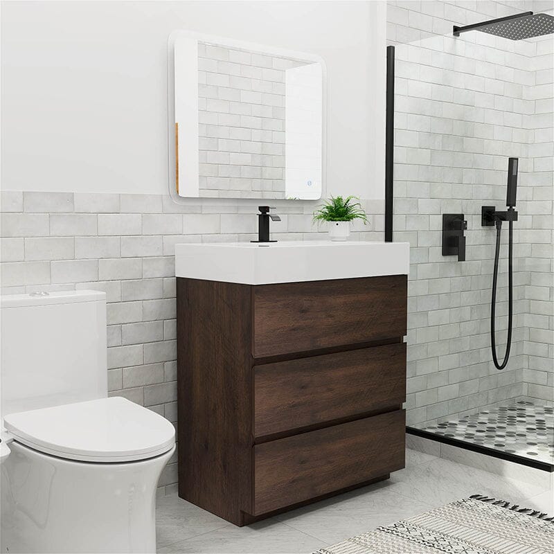 30 Inch Bathroom Vanity with Sink Floor Mounted One-Piece Sink Cabinet - Image 20