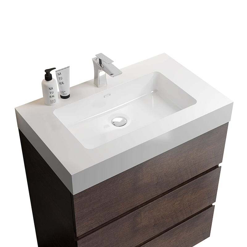 30 Inch Bathroom Vanity with Sink Floor Mounted One-Piece Sink Cabinet - Image 22