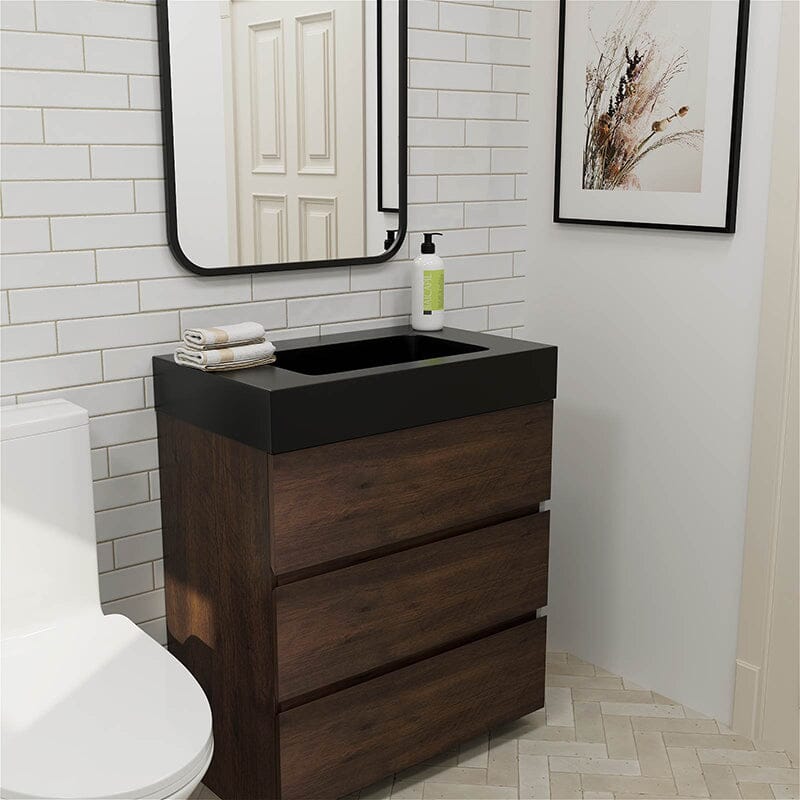 30 Inch Bathroom Vanity with Sink Floor Mounted One-Piece Sink Cabinet - Image 4