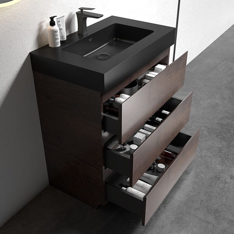 30 Inch Bathroom Vanity with Sink Floor Mounted One-Piece Sink Cabinet - Image 7