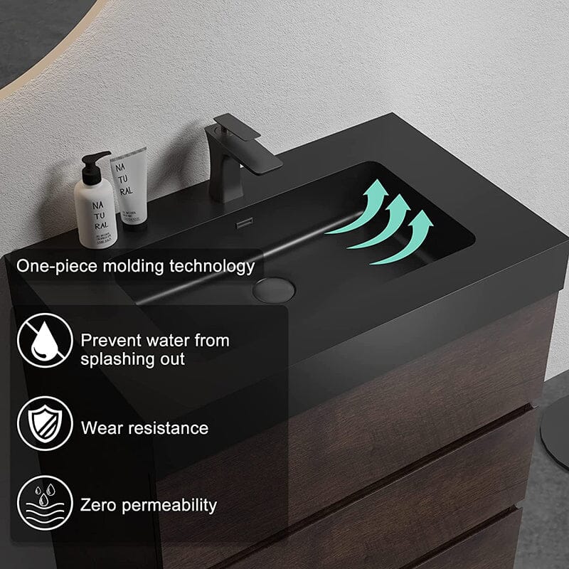 30 Inch Bathroom Vanity with Sink Floor Mounted One-Piece Sink Cabinet - Image 8