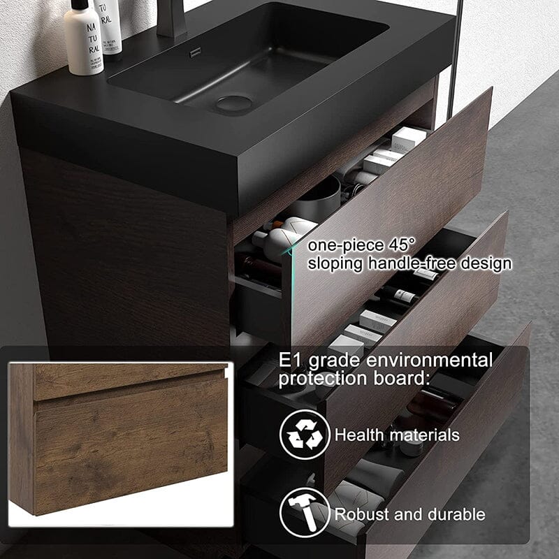 30 Inch Bathroom Vanity with Sink Floor Mounted One-Piece Sink Cabinet - Image 9