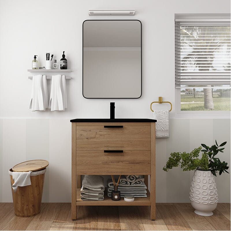 30-inch Freestanding Plywood Bathroom Vanity With Tops and 2 Drawers - Image 18