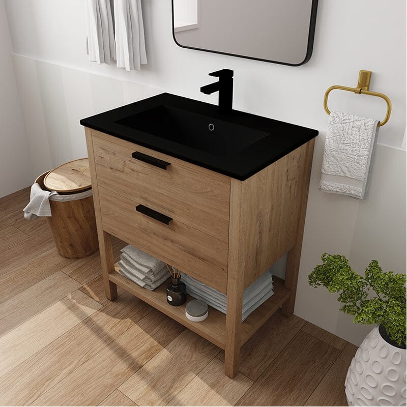 30-inch Freestanding Plywood Bathroom Vanity With Tops and 2 Drawers - Image 21