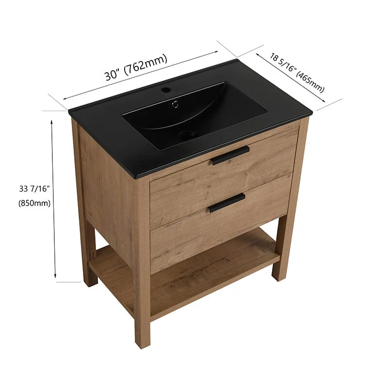 30-inch Freestanding Plywood Bathroom Vanity With Tops and 2 Drawers - Image 22