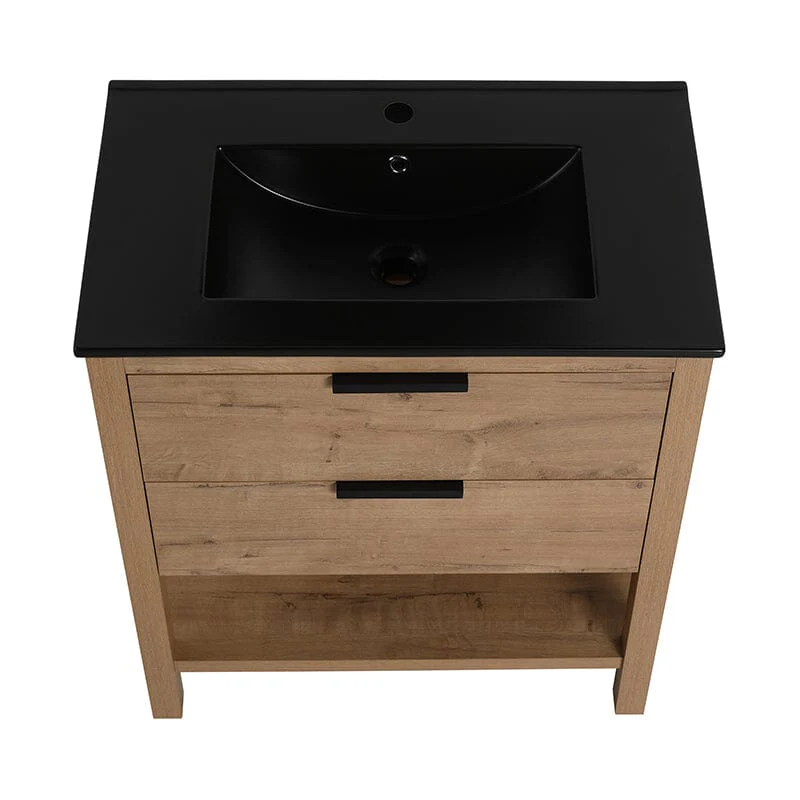 30-inch Freestanding Plywood Bathroom Vanity With Tops and 2 Drawers - Image 25