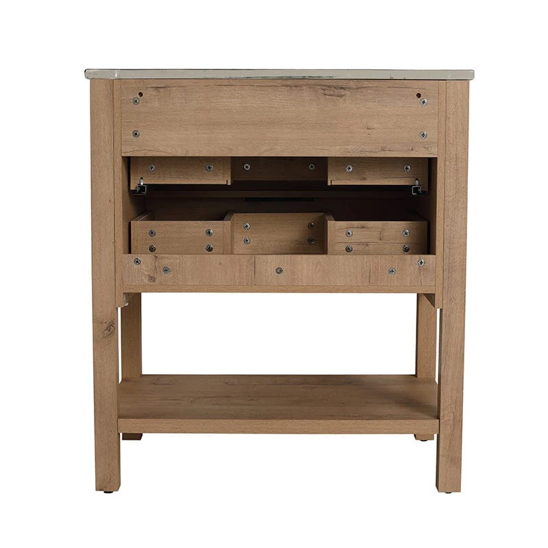 30-inch Freestanding Plywood Bathroom Vanity With Tops and 2 Drawers - Image 27