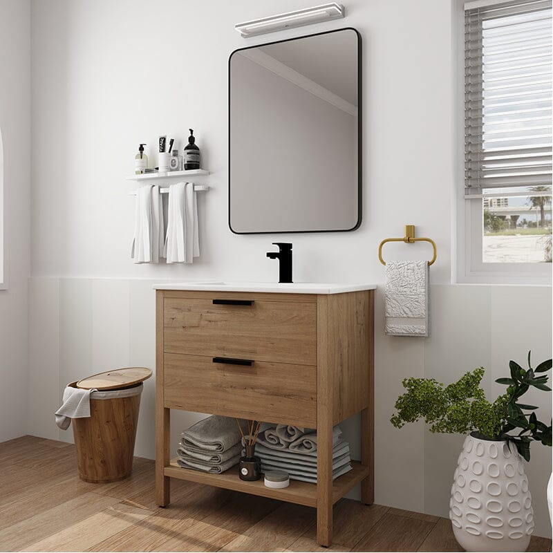 30-inch Freestanding Plywood Bathroom Vanity With Tops and 2 Drawers - Image 3