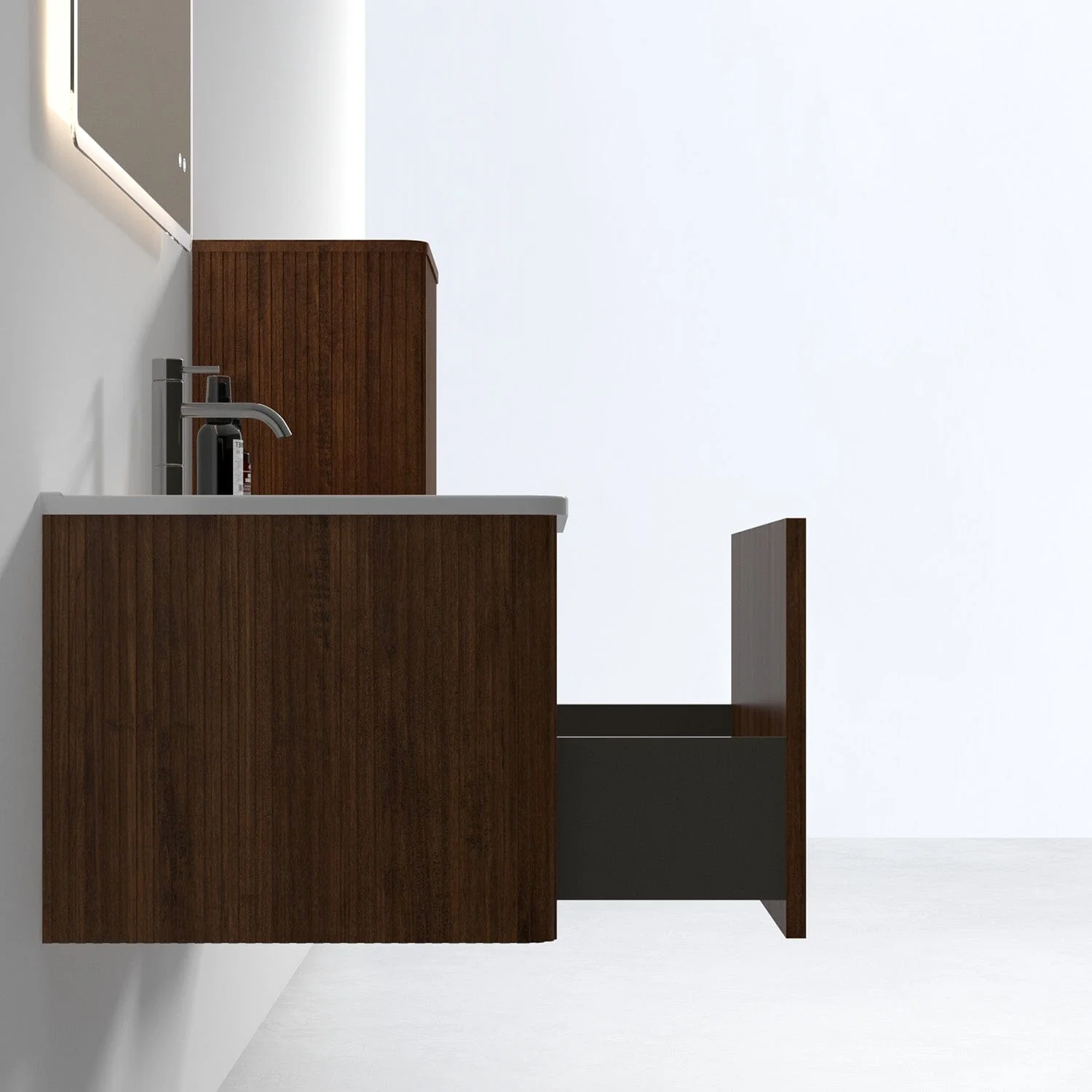 Giving Tree 30" Wooden Striped Modern Bathroom Vanity with Sink, Wall-mounted - Image 4