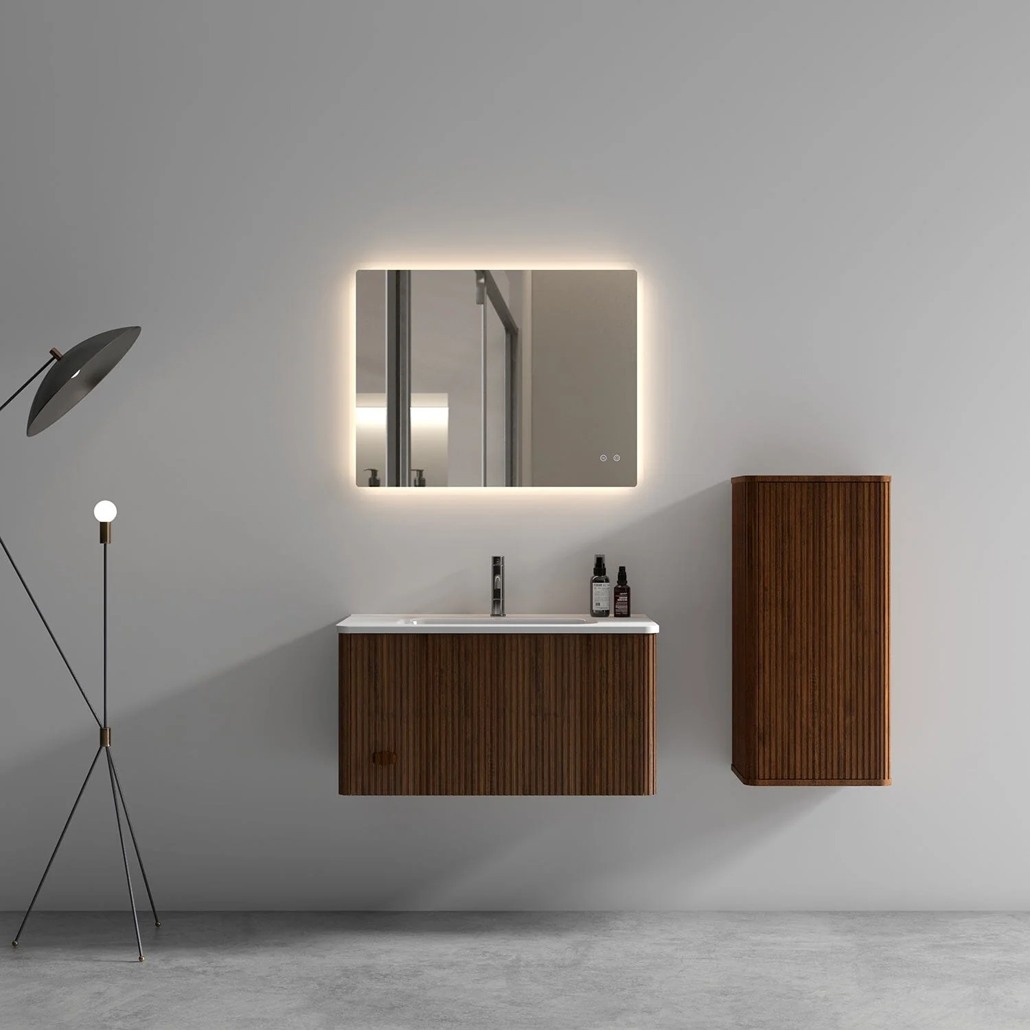 Giving Tree 30" Wooden Striped Modern Bathroom Vanity with Sink, Wall-mounted - Image 5