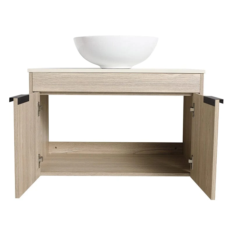 30'' Modern Design Floating Bathroom Vanity Sintered Stone Top Round Ceramic Sink Set - Image 9