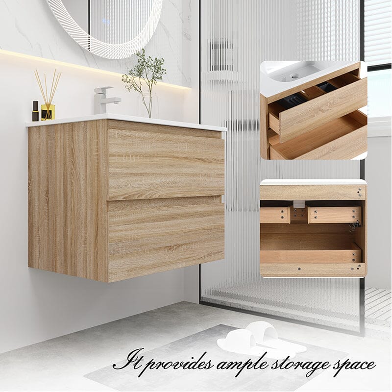 30'' Modern Floating Bathroom Vanity Single Ceramic Sink with Drawers - Image 22