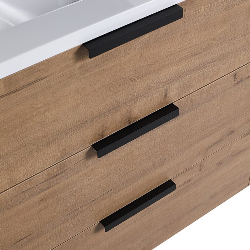 30'' Wall Mounted Bathroom Vanity White Resin Basin Top with Right Shelves - Image 11