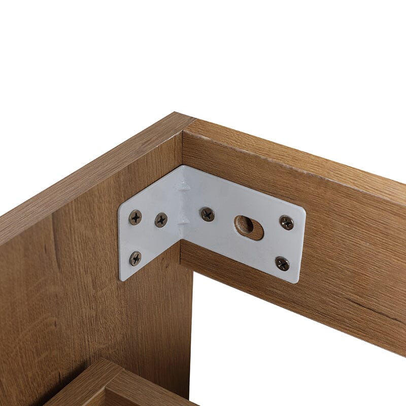 30'' Wall Mounted Bathroom Vanity White Resin Basin Top with Right Shelves - Image 12