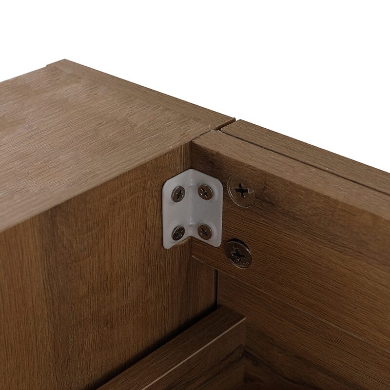 30'' Wall Mounted Bathroom Vanity White Resin Basin Top with Right Shelves - Image 14