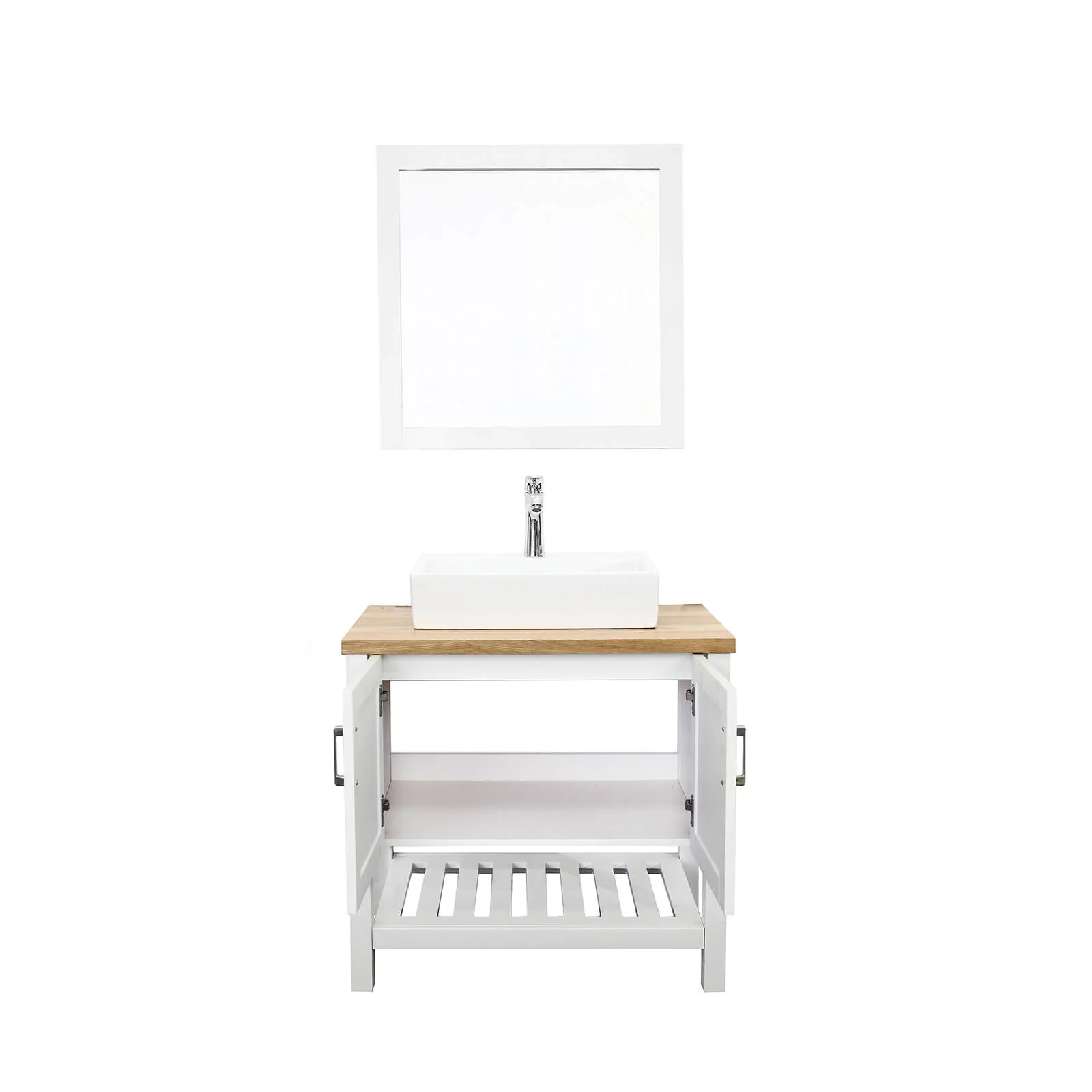 32" Freestanding Vessel Vanity with Solid Wood Structure - Image 4