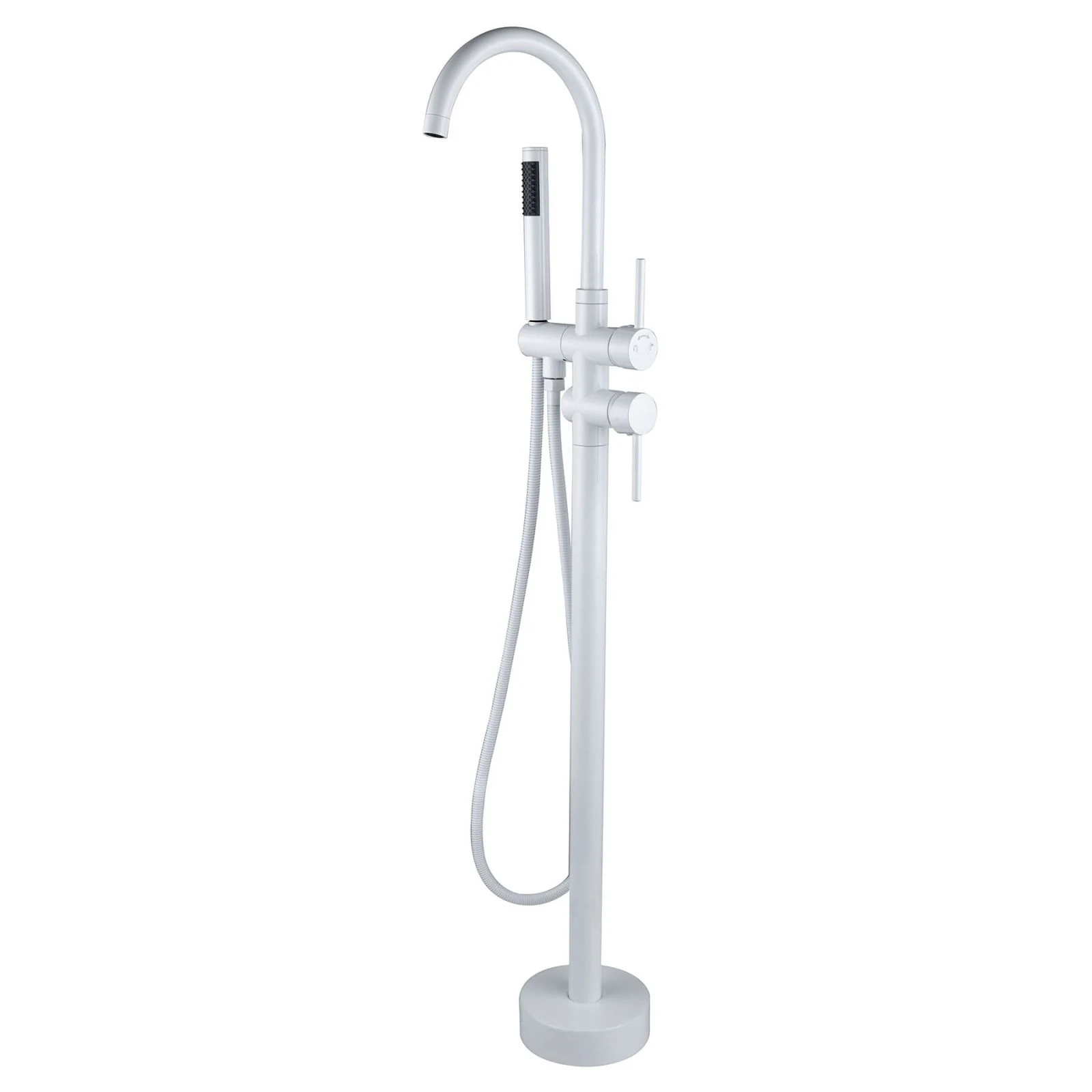 38" Sleek Silver Modern Freestanding Tub Filler Faucet, Metal & Natural - Image 4